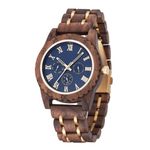 LMWOOD Personalized Men's Wood Casual Watch Walnut Wooden Wrist Watch Date Display Anniversary Birthday Watch for Husband Boyfriend