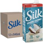 SILK Organic Original Coconut Milk - 12 Pack - 946ml - Organic Plant-Based Beverage - Dairy-Free - Vegan - Shelf Stable - Non-GMO- Cholesterol Free