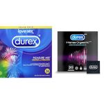 Durex Love Intense Sensation and Performax Mutal Climax Condoms and Pleasure Mix Lubricated Condoms-36 pack & Condoms, Intense Orgasmic Ribbed, Dotted And Stimulating Gel, 20 Count