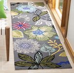 Safavieh Four Seasons Collection FRS472B Hand-Hooked Grey and Multi Indoor/ Outdoor Runner (2'3" x 8')