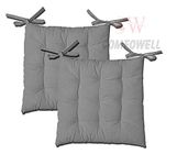 Comfowell 2 Pieces Luxury Rocking Soft Cotton Filling Chair Square Cushion Pad/Seat Pad - 16 Inche x 16 Inche - Grey