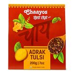 Chaayos Adrak Tulsi Tea - Premium Chai Patti for Stronger Immunity - 1kg (500 Cups) | Flavoured Tea | Black Tea | Ginger and Basil Masala Tea | Assam Tea | Chai Masala