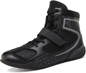 Men's Boxing Shoes Pro Wrestling Shoes Women's Comprehensive Training Shoes Fitness Boxing Boots Black UK 10