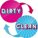 Dishwasher Magnet Clean Dirty Sign Indicator - Clean Dirty Dishwasher Magnet - Kitchen Dish Washer Magnet - Waterproof and Double Sided Flip with Bonus Adhesive Metal Plate (Ocean Blue & Pink)