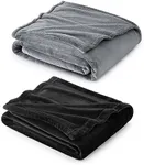 Bedsure Fleece Blanket Gery and Black