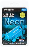 Integral Neon 16 GB USB 3.0 Flash Drive - Blue (Up to 110 MB/s)