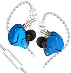 KZ ZSN PRO X in-Ear Earbud Headphones with Mic Dual Driver 1BA+1DD Hybrid Wired Gaming Earbuds Earphones Compatible with Android, iPhone, iPad, Laptops, MP3 and Most 3.5mm Interface (Blue with Mic)