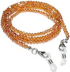 AV Fashion India - Champagne Gold Colour Crystal Gemstone Beads Face Mask Lanyards for Children Women Men Adults Adjustable Breakaway Safety Mask Beaded Eyeglass Chain Sunglass Holder Glasses Strap Lanyards.74 CM ( Color: Champagne Gold )