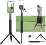 PrecisionMaster Golf Tripod & Monopod, Magnetic Golf Film Stick 52" Adjustable Aluminum, Golf Swing Training Aid Compatible with Magsafe iPhone Android Phones (8 Magnet)