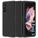 memumi Real Aramid Fiber Case for Samsung Galaxy Z Fold 3 5G Case, Sturdy Durable Carbon 0.5 mm Slim Case for Galaxy Z Fold 3 Carbon Fiber Aramid Fiber with Military-Grade Drop Protection