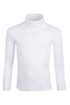 Mountain Warehouse Meribel Kids Cotton Roll Neck Top - 100% Cotton Thermal Baselayer, Lightweight, Breathable, Extremely Soft - Perfect for Children This Winter White 7-8 Years