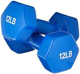 amazon basics Vinyl 12 Pound Dumbbells - Set of 2, Blue pounds