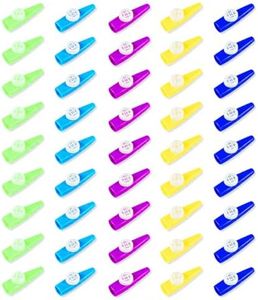 Plastic Kazoos for Kids (Bulk Pack of 72) Fun for Classrooms, Parties, Giveaways and Party Favors - Assorted Colors (Green, Blue, Red, Yellow, Purple) - 2 1/2 Inch