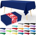 Smiry Disposable Table Cloth - 6 Pack, 54 x 108 Inch Table Cloths for Parties, Decorative Tablecloths for Rectangle Tables, Waterproof Plastic Table Cover, Leakproof & Sturdy, Navy