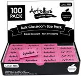 Pink Erasers Pack of 100 - Large Size, Latex & Smudge Free - Bulk School Supplies for Classrooms, Teachers, Homeschool, Office, Art Class, and More!