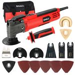 SHALL Oscillating Tool, 500W Oscillating Multitool Kit with 5° Oscillation Angle, Quick Change & Kickback Protection, 6 Variable Speeds, Auxiliary Handle, 34Pcs Saw Accessories and Carry Bag Included