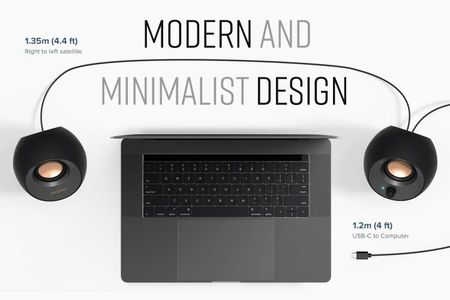 Creative Pebble V3 Desktop Speakers – Black USB-C Powered Stereo