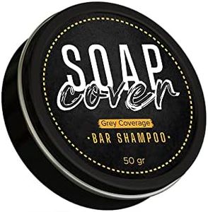 SOAP COVER Grey Hair Men Bar Shampoo, Hair Darkening Compressed Bar Soap, Bar Shampoo for Grey Hair Cover Up, 1.7 Oz (Pack of 1)