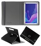 Acm Rotating Leather Flip Case Compatible with Alcatel Tkee Max Tablet Cover Stand Black