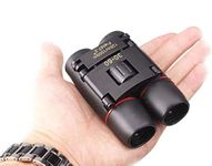 ARPDJK 30x60 Compact Small Binoculars Powerful Folding Telescope With Clean Cloth and Carry Case, Lightweight Pocket Binoculars For Adults, kids, Bird Watching, Astronomy (Black) (BLACK)