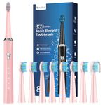 Sonic Electric Toothbrush for Adults and Kids - Sonic Toothbrush with 8 Duponts Toothbrush Heads, 3 Hours Fast Charge for 120 Days, 5 Modes and 2 Minutes Timer