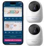 Babysense - Video Baby Monitor, WiFi Security Camera with Auto Tracking (2 Pack), 3MP Super HD, Intelligent Motion and Sound Detection, Night Vision, Lens Mode