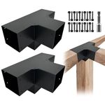 ITeVe.GD 4-Way Pergola Bracket 2Pack,Galvanized Steel Woodwork Right Corner Bracket for 6" x 6“(5.5" x 5.5”) Lumber,Metal DIY Bracket for Outdoor Gazebos,Porchs with Screws