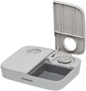 PetSafe 2 Meal Automatic Feeder, Built-in Timers, BPA Free Food Bowl, Suitable for Dry Food,Grey