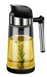 XKONG Auto Flip Oil Dispenser Bottle,The olive oil bottle dispenser automatically turns over without oil dripping opening, The olive oil dispenser 550ml glass dispenser (black)