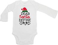 Dear Santa Define Good Funny Christmas Baby Bodysuit (12M Long Sleeve Bodysuit)