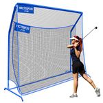 Golf Hitting Net with Extra Striking Net, 7x7FT Heavy Duty Practice Nets for Golfers Backyard Driving Swing Chipping, Golf Impact Nets with Metal Frame and Storage Bag, Indoor Outdoor Use