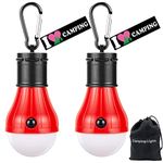 Doukey LED Camping Light [2 Pack] Portable LED Tent Lantern 4 Modes for Backpacking Camping Hiking Fishing Emergency Light Battery Powered Lamp for Outdoor and Indoor (Red)