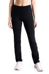 Yogipace Petite Women's 29" Fleece Lined Thermal Yoga Pants Winter Straight Leg Warm Sweatpants,Black,Size L