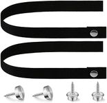 RV Door Straps 2 Pcs Camper Door Straps 18 Inches RV Sliding Door Straps with Button Snap Long Door Security Strap RV Pocket Door Tieback Strap for Camper Door Accessories (Black)