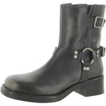 Steve Madden Womens BRIXTON Leather Motorcycle Boots Black 11 Medium (B,M)