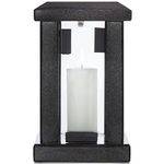 Large Square Granite Memorial Lantern 8.6'' (22cm) Black, Graveside Memorial Gift, Tribute Funeral Cemetery Grave Ornaments, Memory Candle Grave Decorations Grave Lanterns