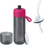 Brita Portable Water Bottle, 20.3 fl oz (600 ml), Active Pink, Micro Disc Filter, Includes 1 Filter