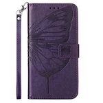 Zl One PU Leather Protection Cover Card Slots Wallet Flip Case for iPod Touch 7 2019/6 / 5 (Dark Purple)