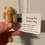 A Little Pocket Bear Hug,Pocket Hug Love Token, Sending You a Bear Hug, Give Bear Hugs to Whoever Needs One, Cute Fun Animal Pocket Hug, Gifts for Birthday Wedding Graduation(Light Brown)