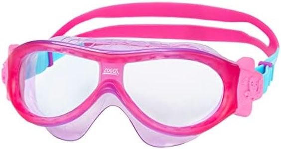 Zoggs Kids' Phantom Mask with UV Protection And Anti-fog Swimming Goggles, Pink/Purple/Aqua, 0-6 Years