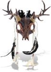 Attitude Studio Buck Deer Skull Mask- Deer Antlers Halloween Costume Realistic Skull Mask, Deer Antlers for Costume Fantasy Mask Horned Masquerade Mask for Cosplay, Fantasy Themed Parties - Copper