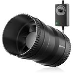 Hon&Guan 4 Inch Inline Booster Duct Fan with Speed Controller - 130 CFM Airflow with 6W Ultra-Low Power and Low Noise