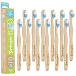 BAMBOOGALOO Pack of 12 Organic Kids Bamboo Toothbrushes- Premium UK Brand. Wooden Toothbrush with Sustainable, Plastic-Free Packaging, Beautifully Crafted Eco Toothbrush, Charity Edition