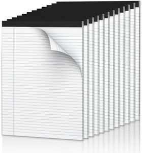 Legal Pads 8.5 x 11.75 Inch Notepad, 12 Pack White Legal Pads 8.5 x 11.75 College Ruled Notepads, Micro Perforated Desk Notepad with Study Backboard, White Notepads for School College Office Business