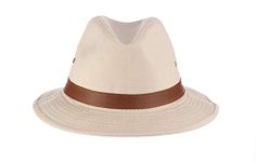 Dorfman Pacific Men's One-Piece Canvas Faux Leather-Trim Safari Hat - Beige - XL