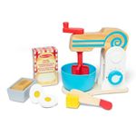 Melissa & Doug Wooden Make-a-Cake Mixer Set (11 pcs) - Play Food and Kitchen Accessories - Kitchen Playset Accessories, Pretend Play Kitchen Toys For Kids Ages 3+