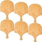 Norme 6 Pcs Bamboo Pizza Peel Pizza Paddle Wooden Pizza Cutting Board with Comfortable Handle for Cutting Pizza, Breads, Cheese, Fruit, Vegetables, Easy Storage Pizza Oven Accessories (16.5 x 12 Inch)