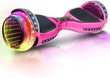 EMAXUSA, 6.5” Hoverboard for Kids Ages 6-12, Bluetooth Hover Board with Tunnel Light Style Wheels & Non-slip Footpads, UL2272 Safety Certified (Pink)