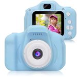 Digital Camera 12 MP 1080P HD Video Recorder, Portable Design, 2.0" Screen, Inbuilt Games, Perfect for Child's Video Recording and Webcam Use,(Blue)(SD card required-not icluded)