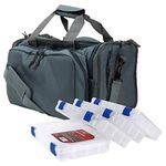 OSAGE RIVER Deluxe Tackle Bag with 4 Tackle Box Organizers, Heavy Duty Fishing Tackle Storage, Grey